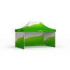 Pop-up tent with custom-printed canopy and 3 solid walls