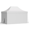 Pop up tent 3x4,5 m with 3 solid walls and 1 wall with a door, white