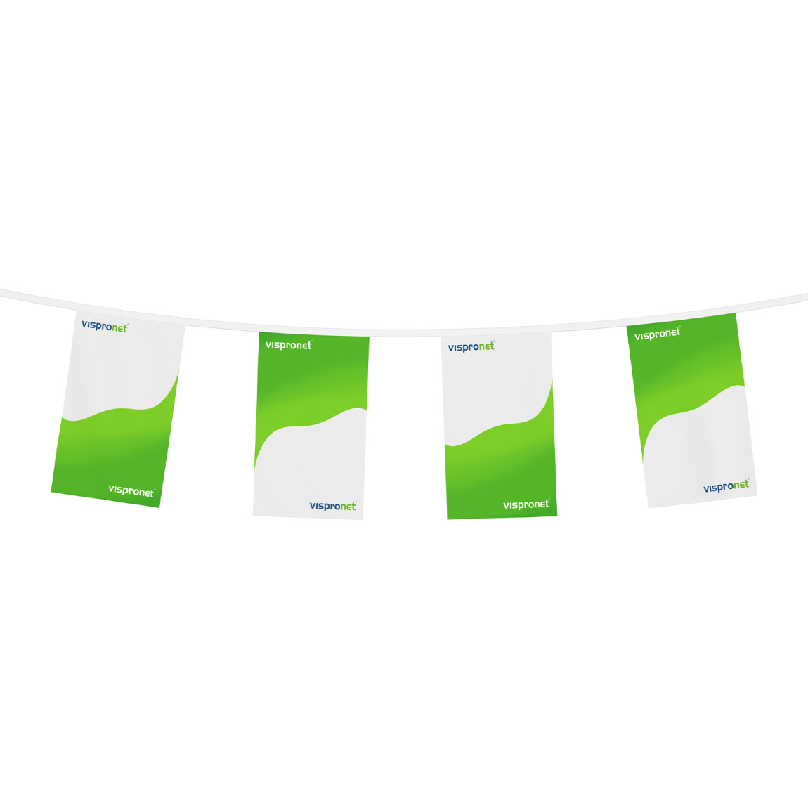 Bunting with flags, flags with 2 motifs in alternation