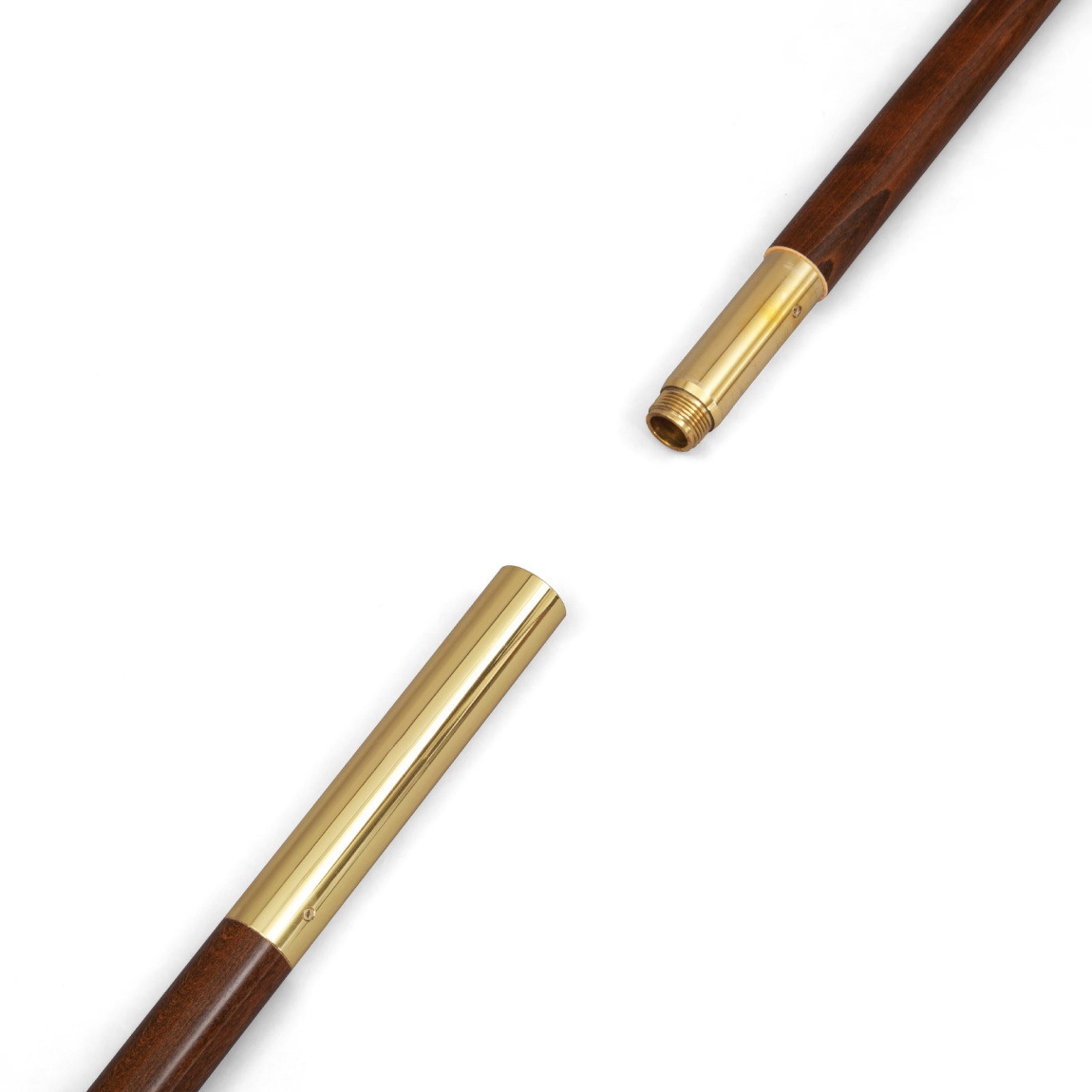 Two-piece flagpole with screw closure
