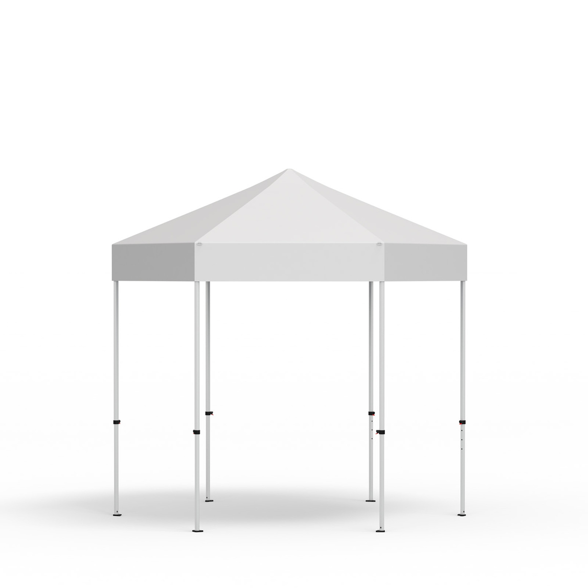 Select Hexagon 3 m folding gazebo, white canopy and valance, unprinted