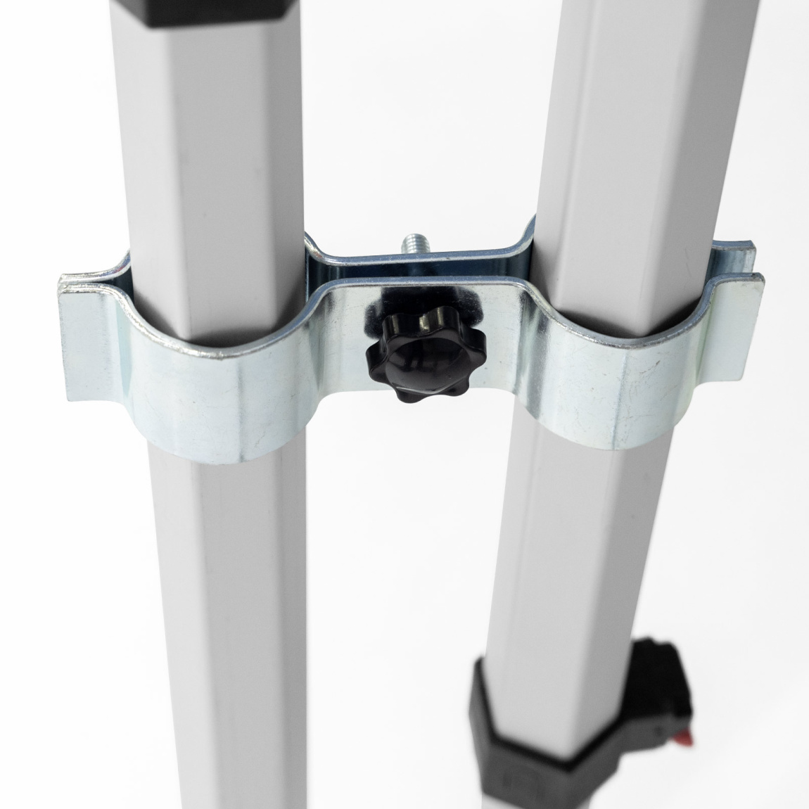 Connecting clamp for attachment to pop-up tent