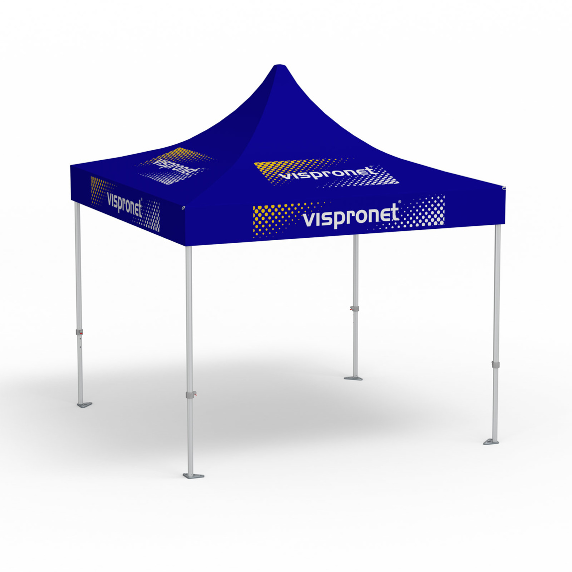 Premium Pop-up Pavilion, 3 x 3 m, blue, with 8 logo prints