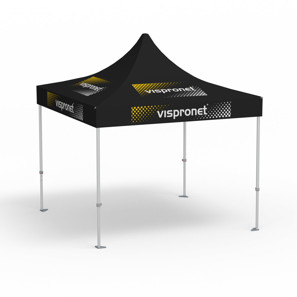 Premium Pop-up Canopy, 3 x 3 m, black, with 8 logo prints
