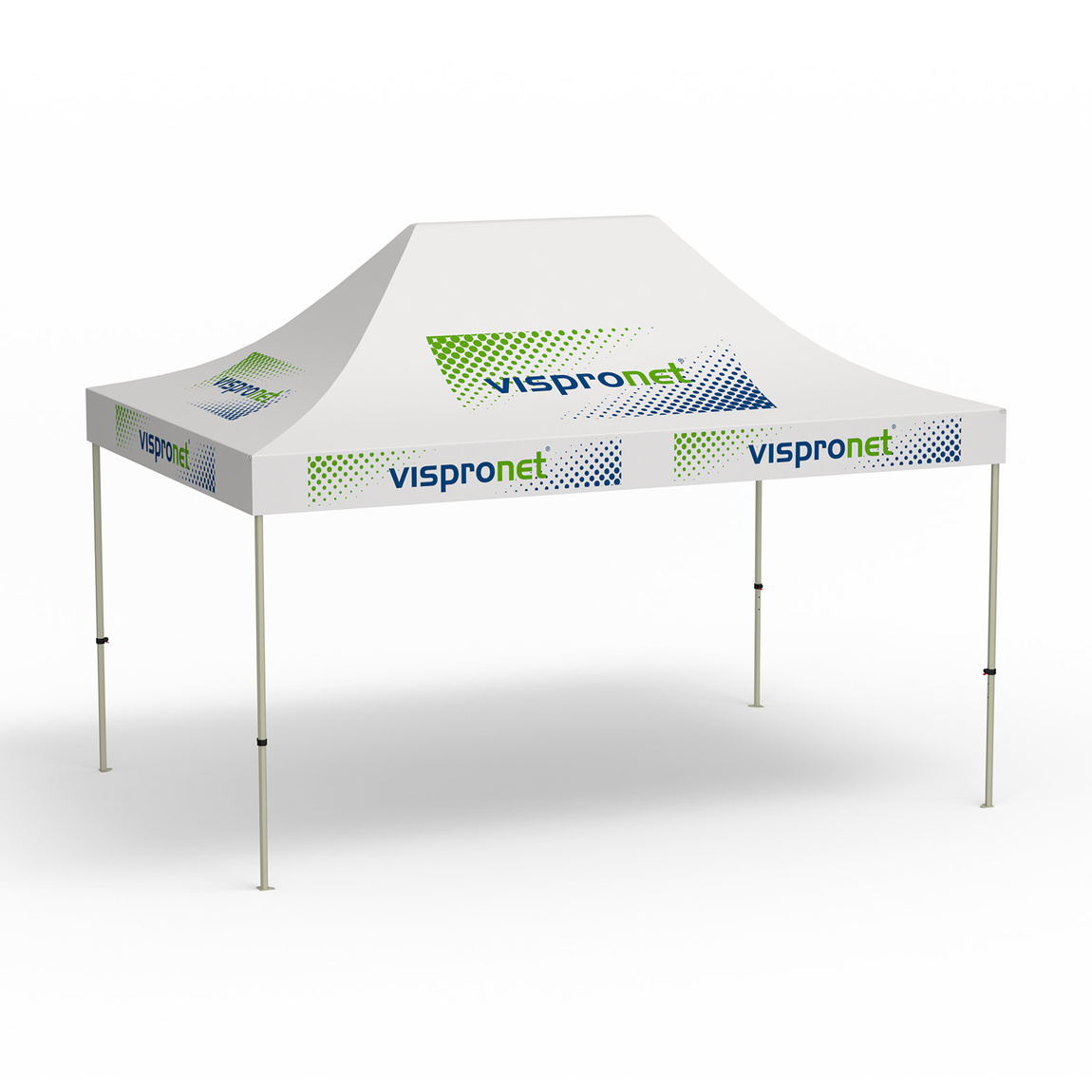 Basic Folding Pavilion, 3 x 4.5 m, white, with 10 logo prints