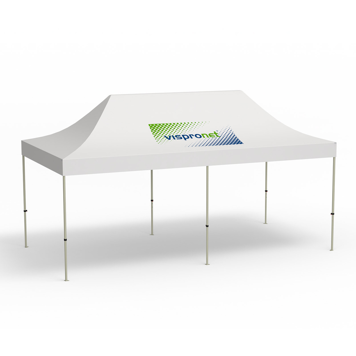 Folding Pavilion Basic, 3 x 6 m, white, roof with 1 logo print (side 1)