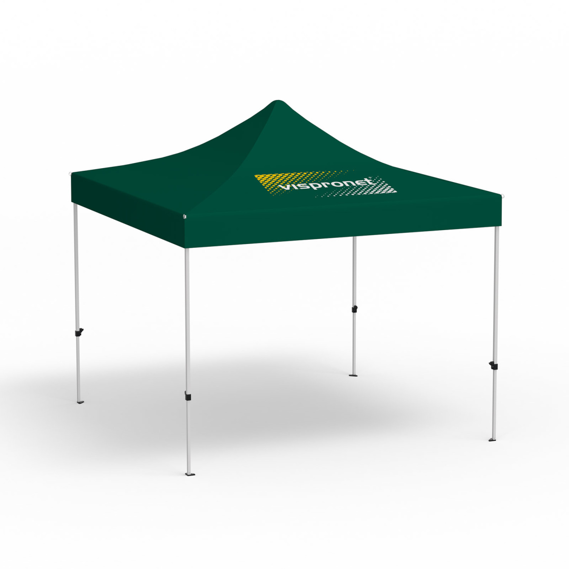 Folding gazebo  Eco, 3 x 3 m, green, roof with 1 logo print (side 1)