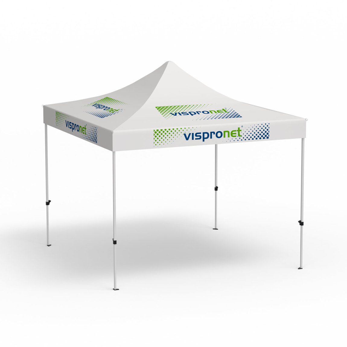 Folding gazebo Eco, 3 x 3 m, white, with 8 logo prints