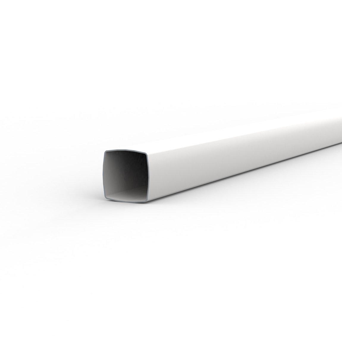 Stable square profile: powder-coated steel, white (30 x 30 mm / 0.8 mm)