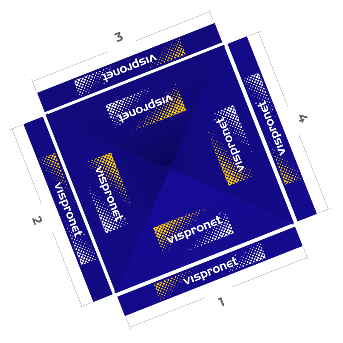 Pop-up gazebo 3 x 3 m, top view