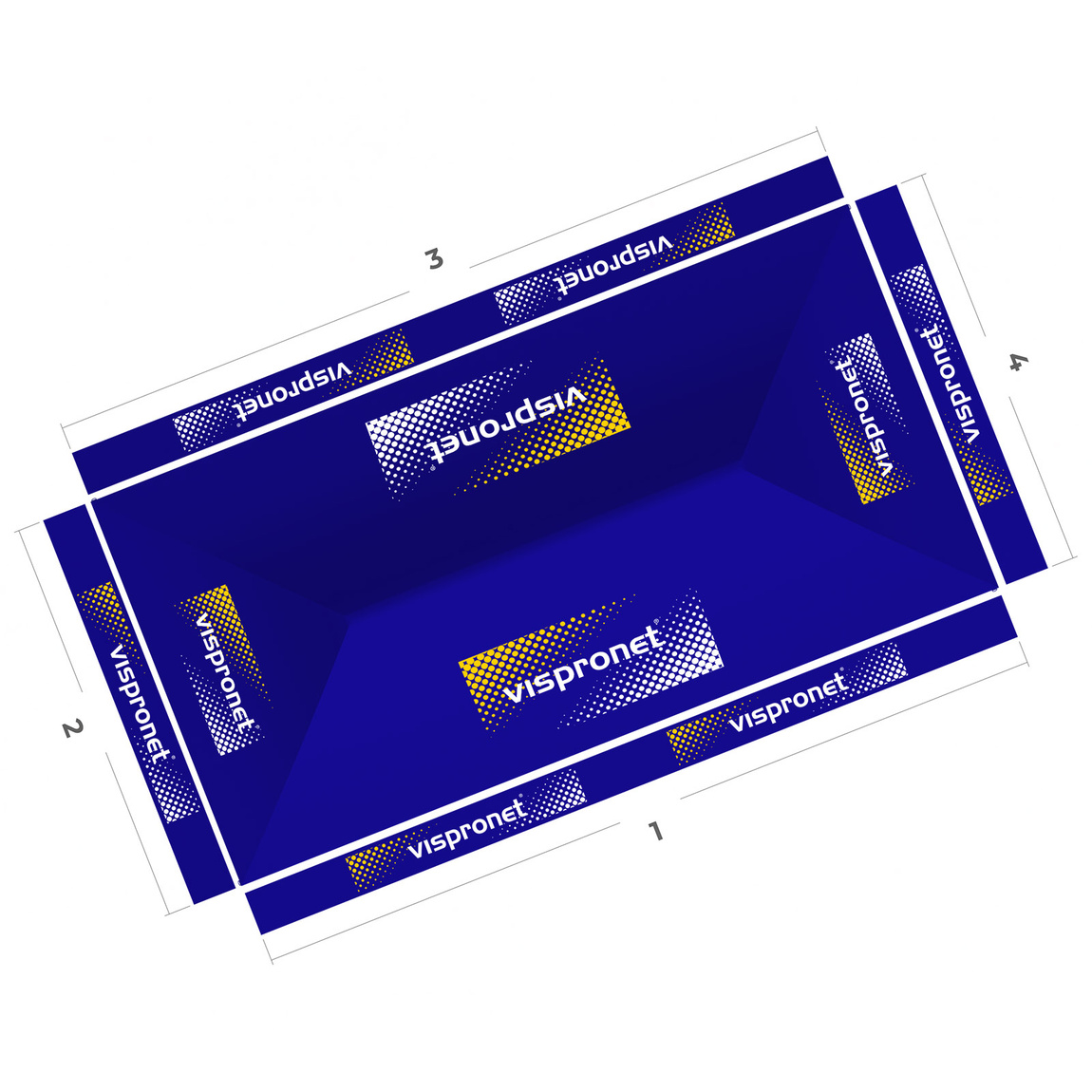 Pop-up canopy 3 x 6 m, top view