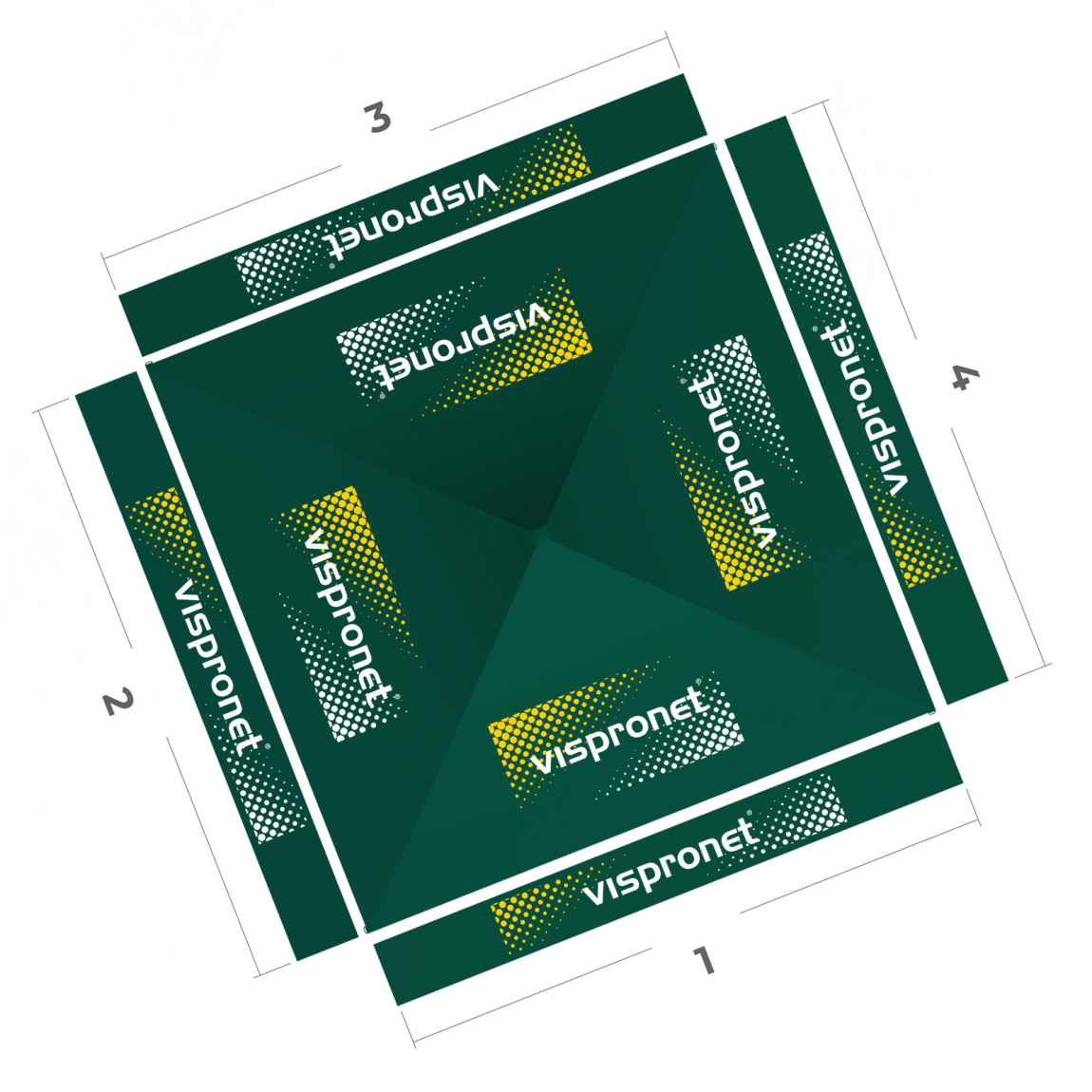 Pop-up gazebo 3 x 3 m, top view