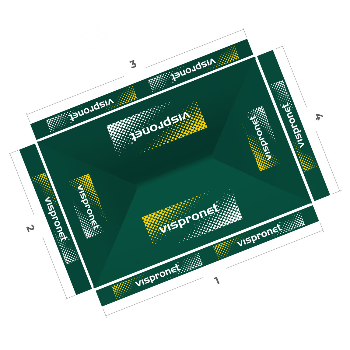 Pop-up Pavilion Basic 3 x 4.5 m, Top View