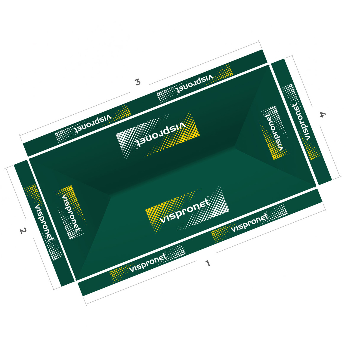 Pop-up canopy 3 x 6 m, top view