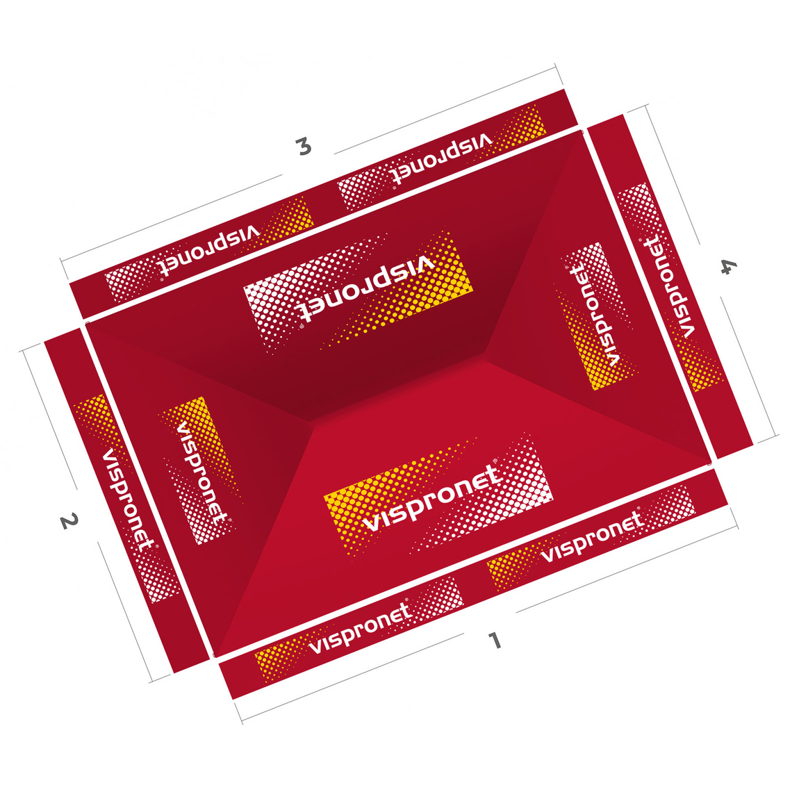 Basic Pop-up Pavilion 3 x 4.5 m, Top View