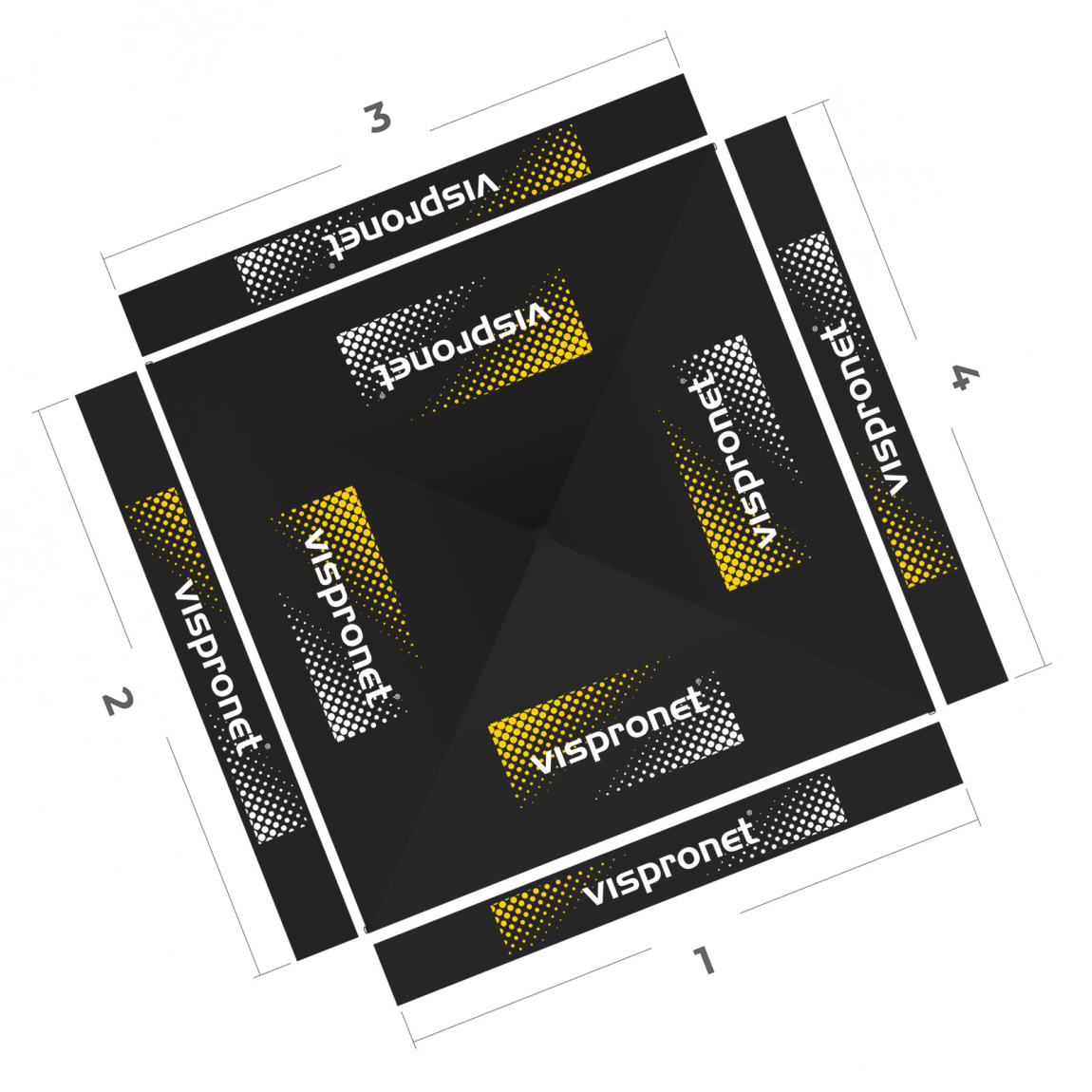 Pop-up gazebo 3 x 3 m, top view