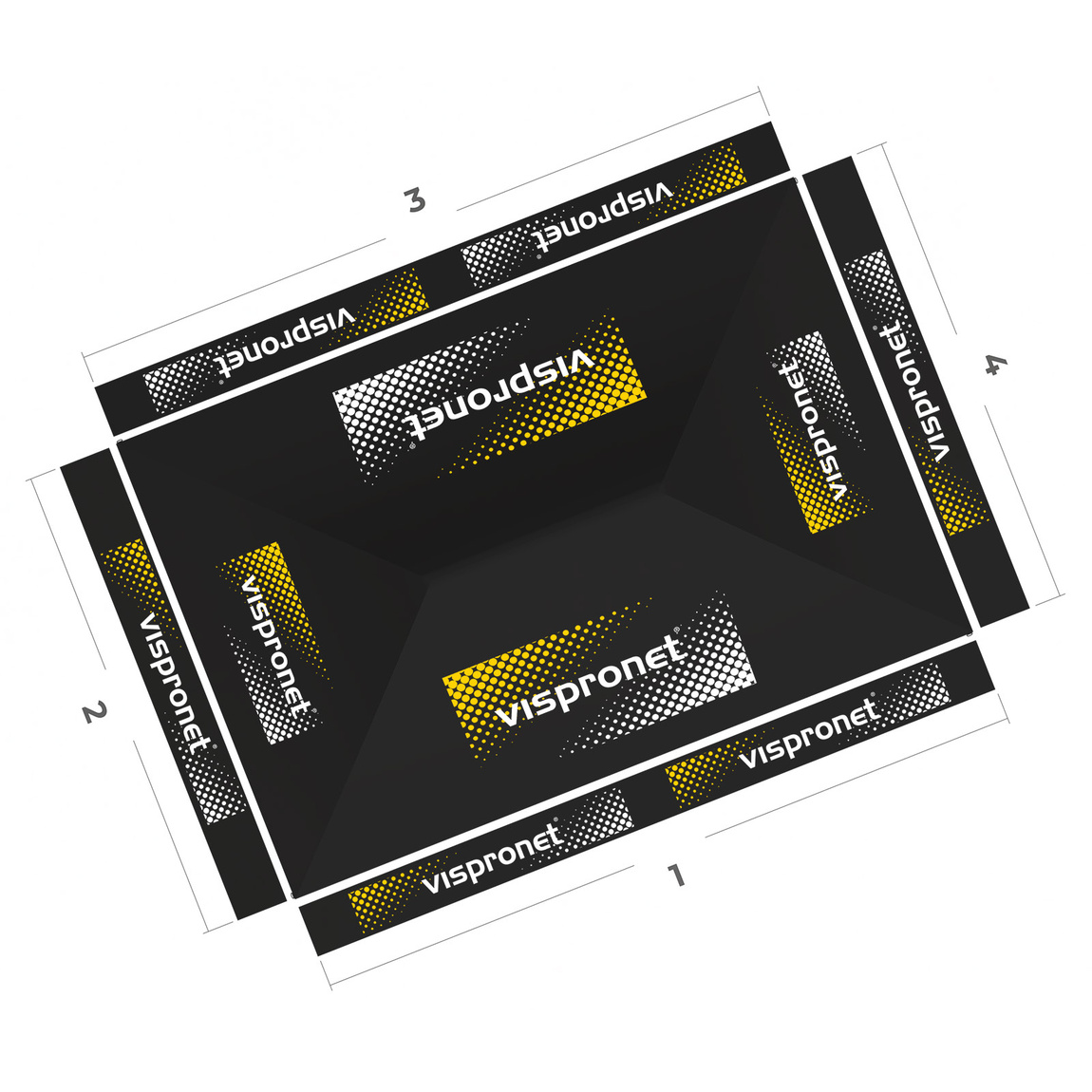 Basic Pop-up Canopy 3 x 4.5 m, Top View