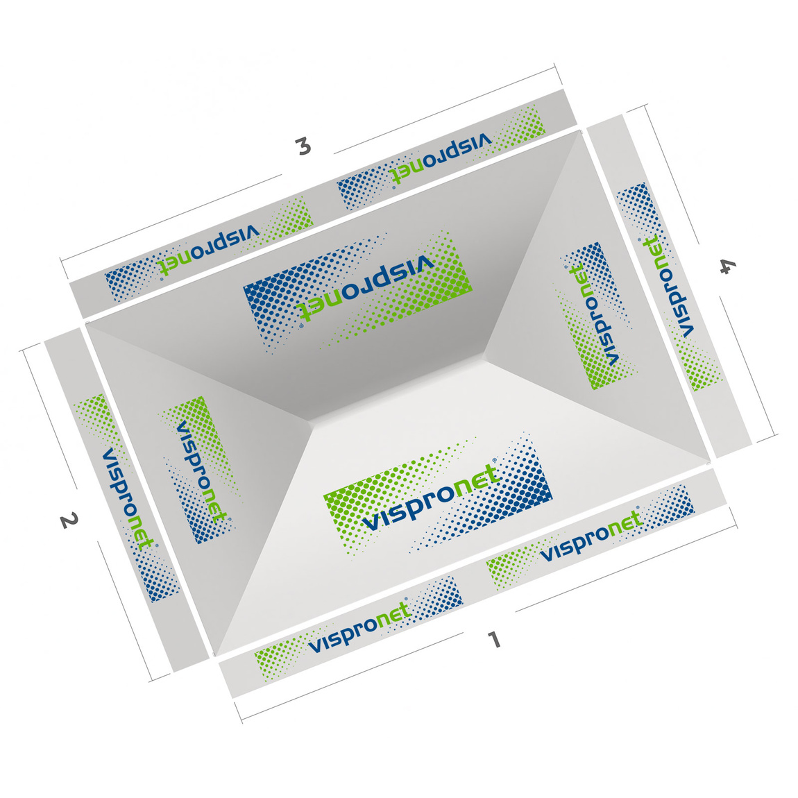Basic Pop-up Pavilion 3 x 4.5 m, Top View