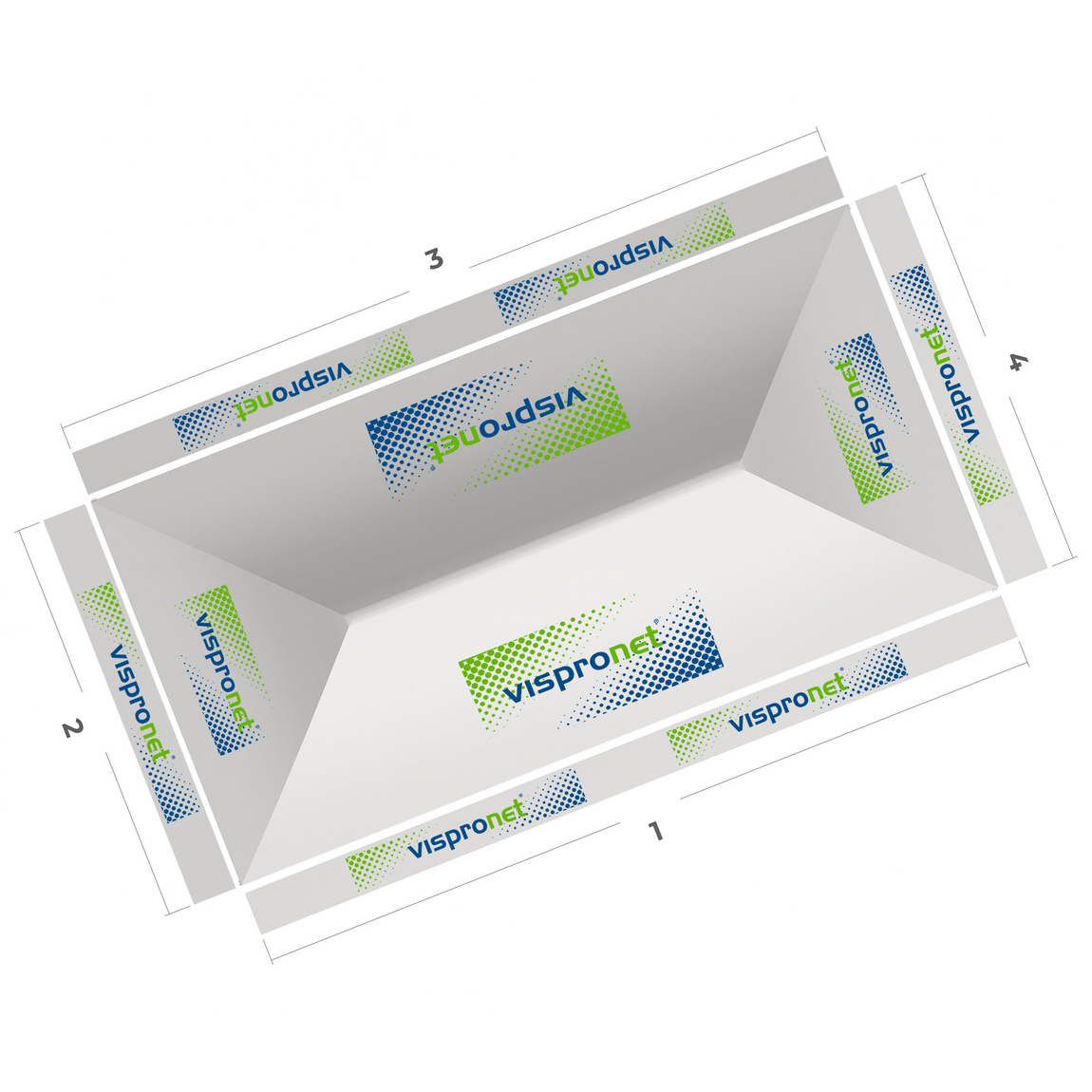 Pop-up pavilion 3 x 6 m, top view