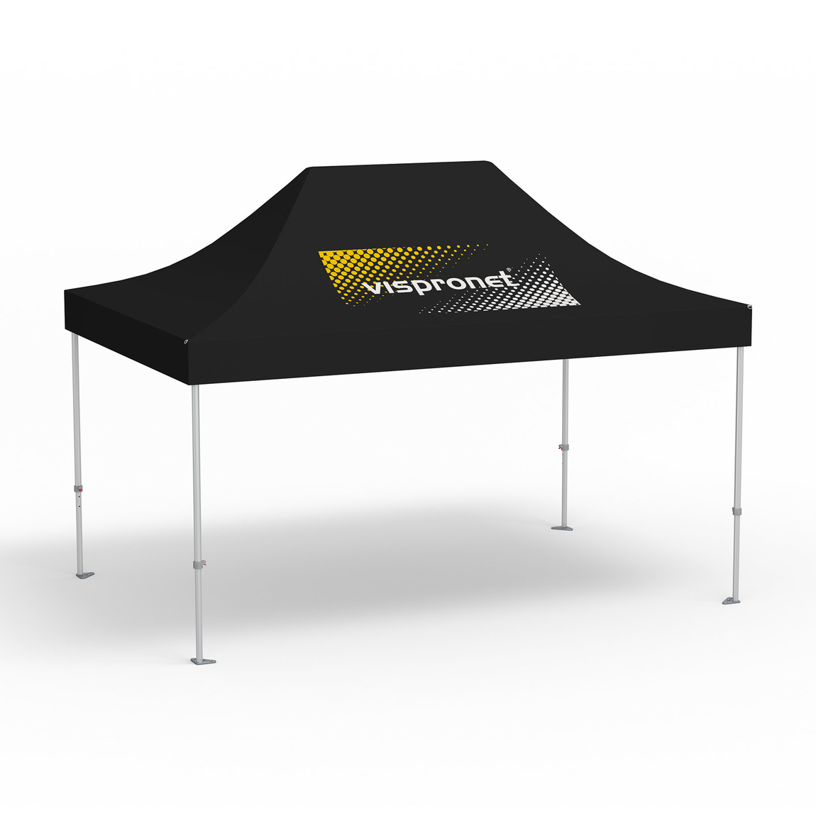 Premium Pop-up Pavilion, 3 x 4.5 m, black, roof with 1 logo print (side 1)