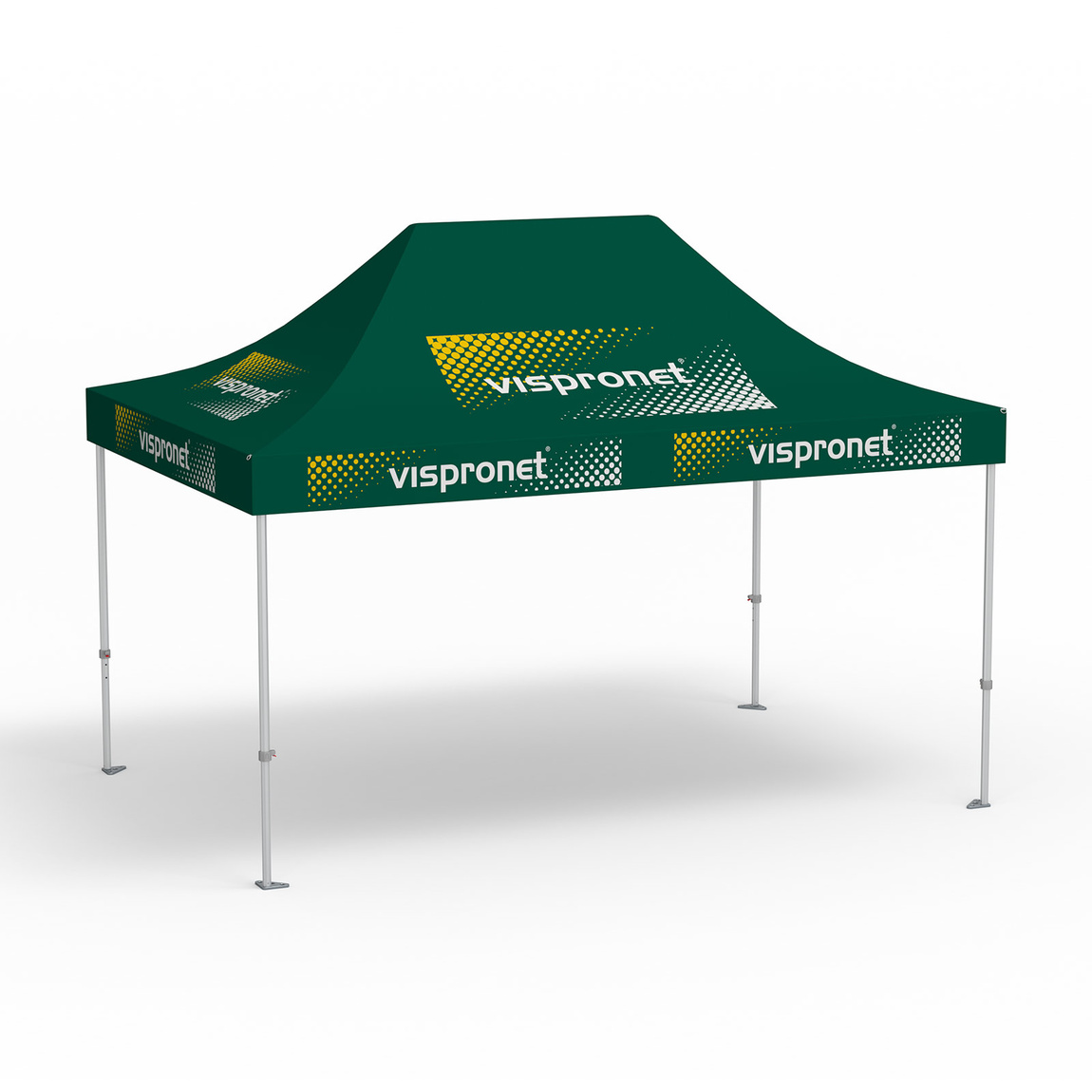 Premium Pop-up Pavilion, 3 x 4.5 m, green, with 10 logo prints