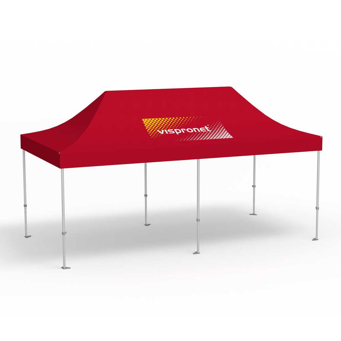 Premium Pop-up Canopy, 3 x 6 m, red, roof with 1 logo print (side 1)