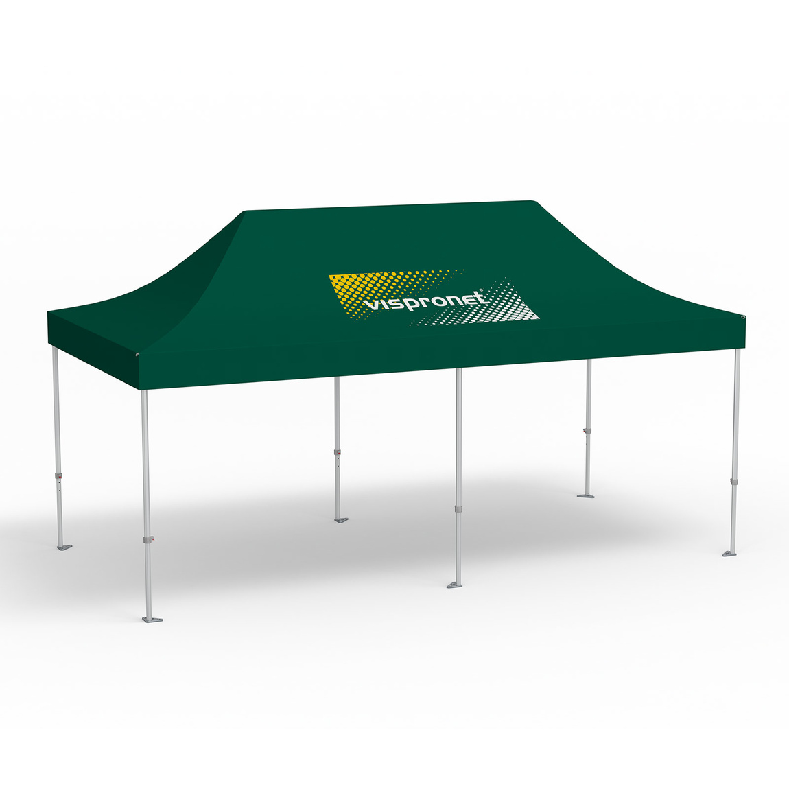Premium Pop-up Pavilion, 3 x 6 m, green, roof with 1 logo print (side 1)