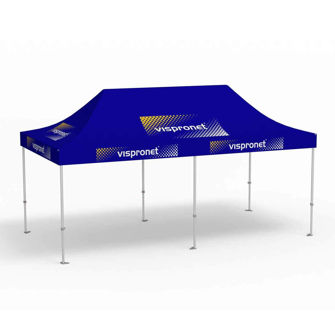 Premium Pop-up Pavilion, 3 x 6 m, blue, with 10 logo prints