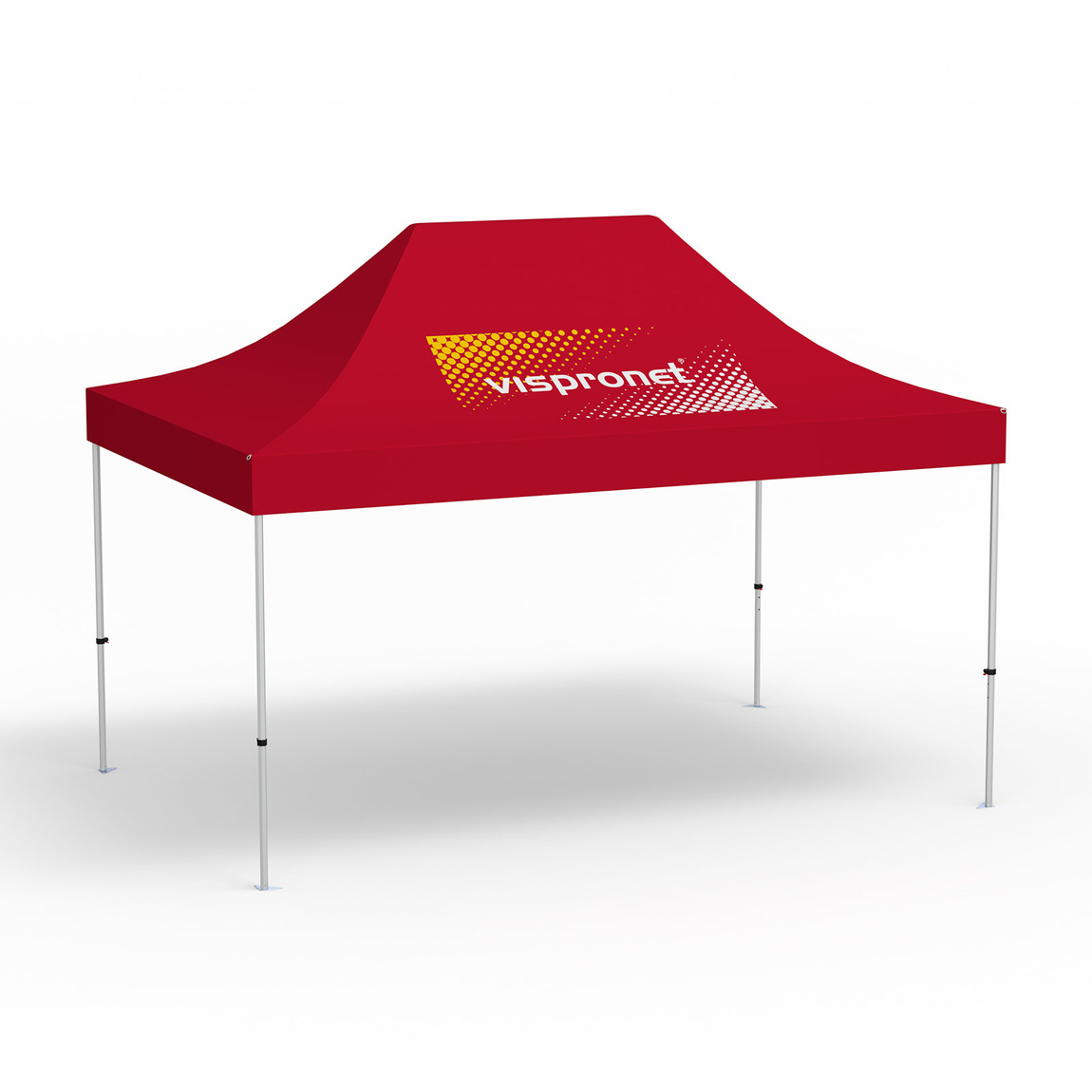 Folding Pavilion Select, 3 x 4.5 m, red, roof with 1 logo print (side 1)