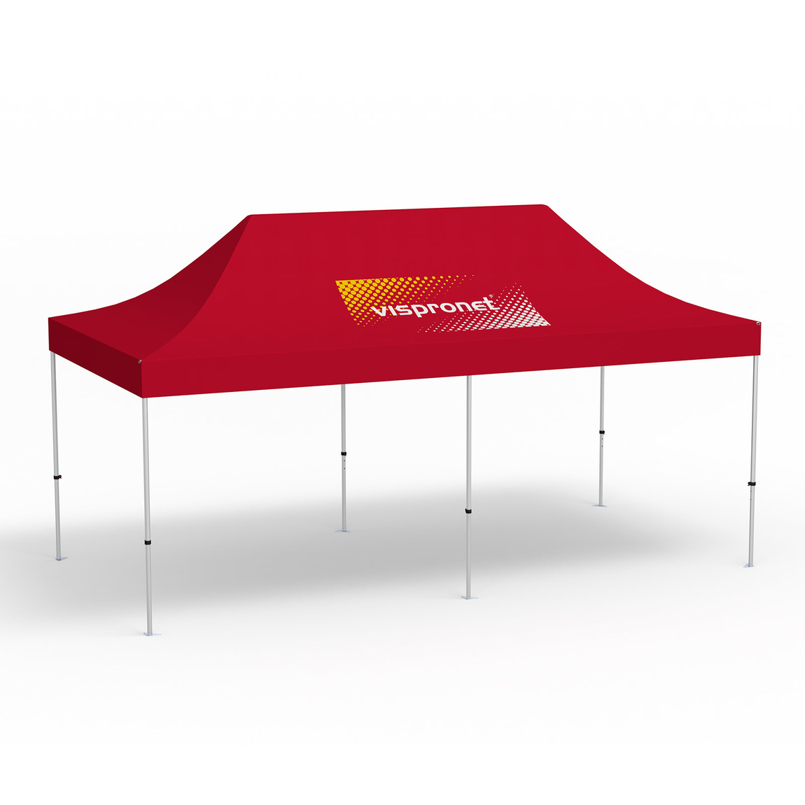 Folding Pavilion Select, 3 x 6 m, red, roof with 1 logo print (side 1)