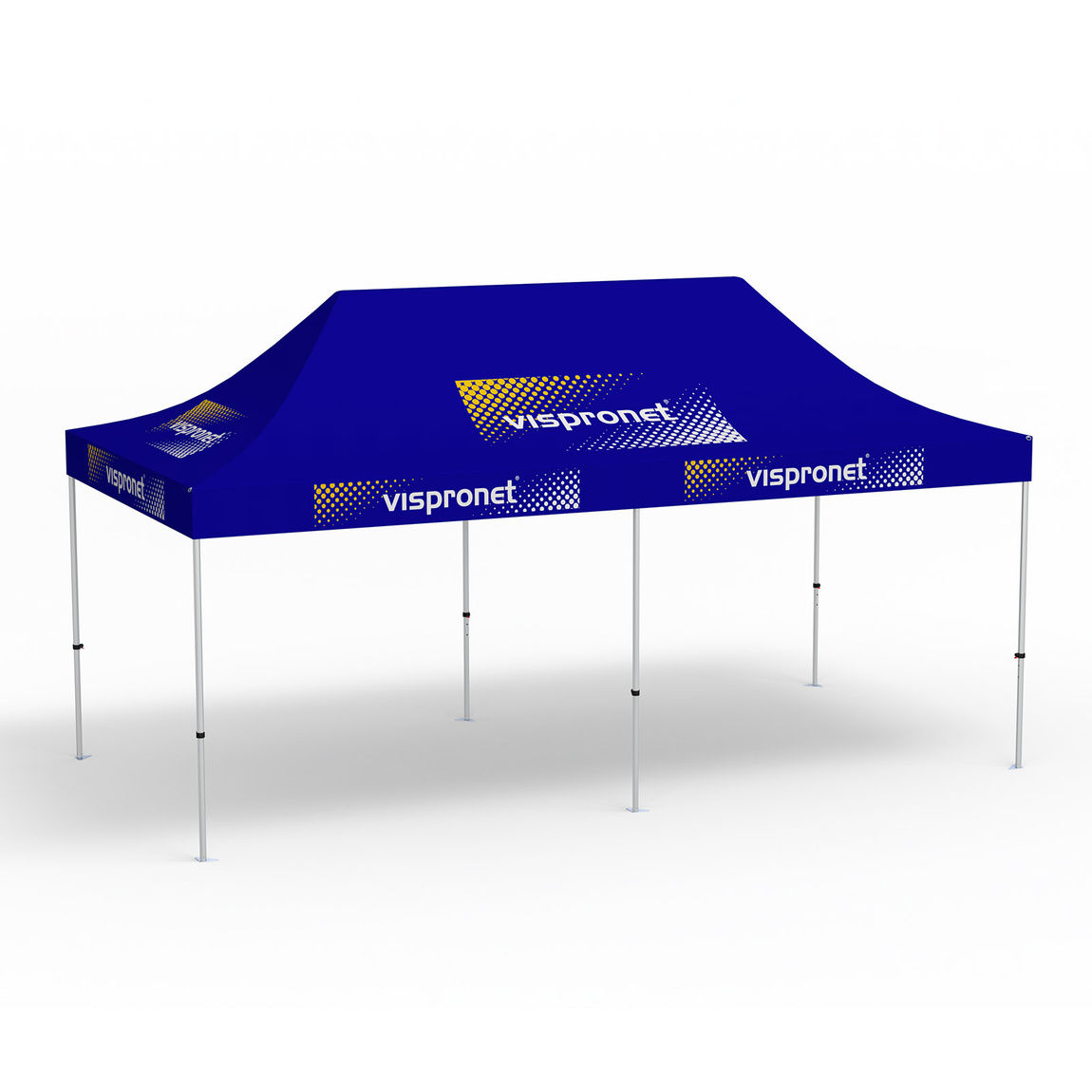 Folding Pavilion Select, 3 x 6 m, blue, with 10 logo prints