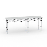 Folding table, 250x55 cm, aluminum without printed panel