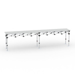 Folding table, 380x55 cm, aluminum without printed section