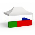 Configuration L-shape; folding pavilion 3x4.5m