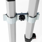 Connecting clamp for attachment to pop-up tent