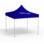 Premium Pop-up Pavilion, 3 x 3 m, blue, roof with 1 logo print (side 1)
