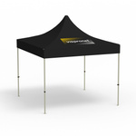 Folding gazebo  Basic, 3 x 3 m, blue, roof with 1 logo print (side 1)