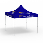 Folding Pavilion Select, 3 x 3 m, blue, with 8 logo prints