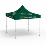 Premium Pop-up Pavilion, 3 x 3 m, green, with 8 logo prints