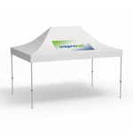 Basic Pop-up Pavilion, 3 x 4.5 m, white, roof with 1 logo print (side 1)