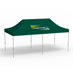 Basic Pop-up Pavilion, 3 x 6 m, green, roof with 1 logo print (side 1)