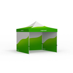 Eco Pop-up Tent with Custom-Printed Canopy and 3 Solid Walls