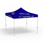 Folding gazebo  Eco, 3 x 3 m, blue, with 8 logo prints
