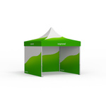 Premium Pop-Up Tent with Custom-Printed Canopy and 3 Solid Walls