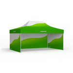 Pop-up tent Select with custom-printed canopy and 3 solid walls