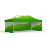 Pop-up tent Select with custom-printed canopy and 3 solid walls