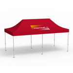 Premium Pop-up Canopy, 3 x 6 m, red, roof with 1 logo print (side 1)