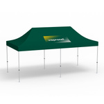 Folding Pavilion Select, 3 x 6 m, green, roof with 1 logo print (side 1)