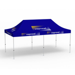Folding Pavilion Select, 3 x 6 m, blue, with 10 logo prints