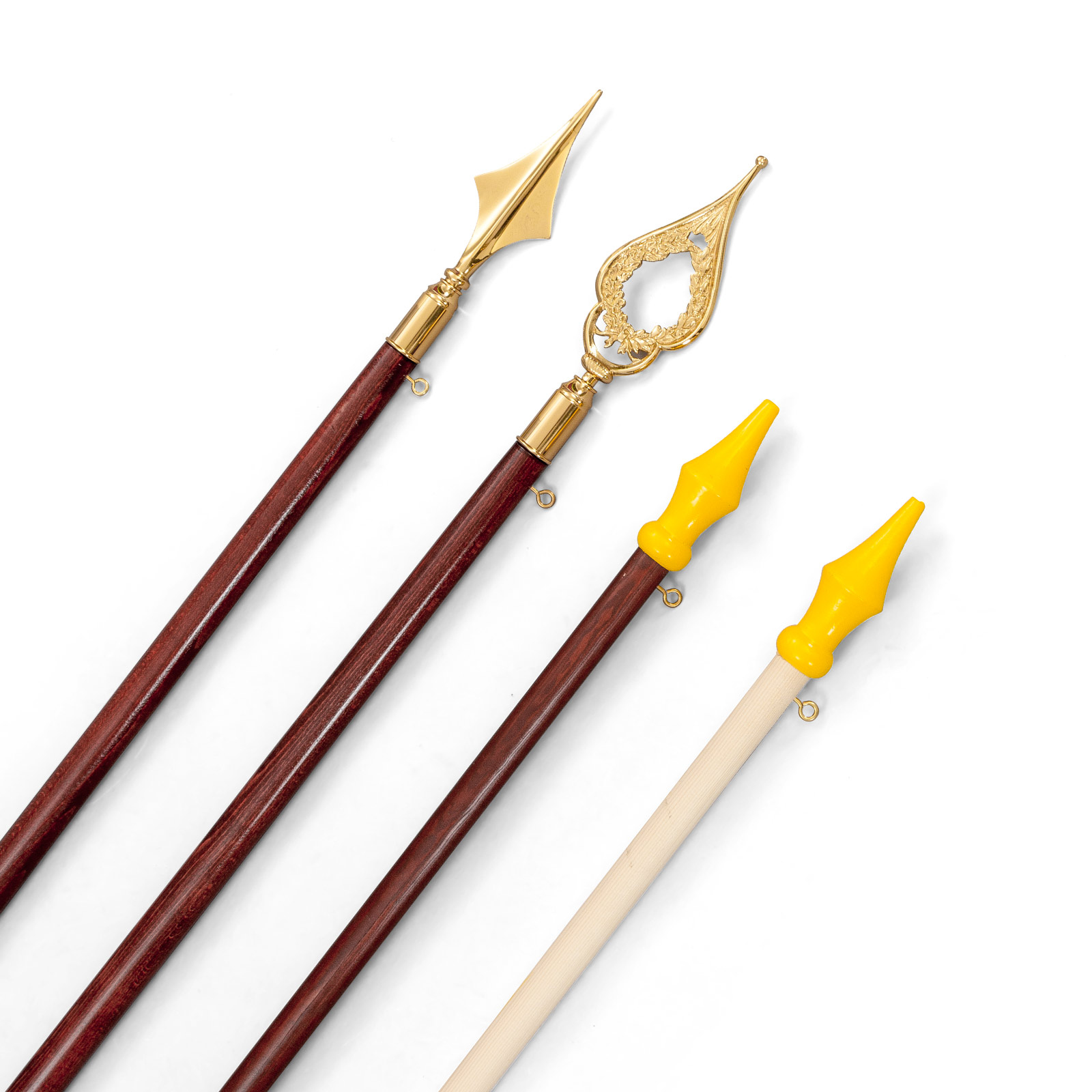 Flagpoles available in various lengths and quality grades